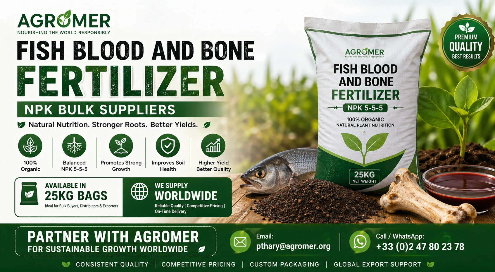 Fish Blood and Bone Fertilizer NPK Bulk Suppliers | Premium Organic ...