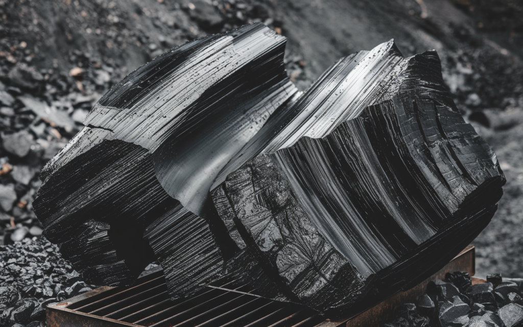 Close-up of a large lump of black coal